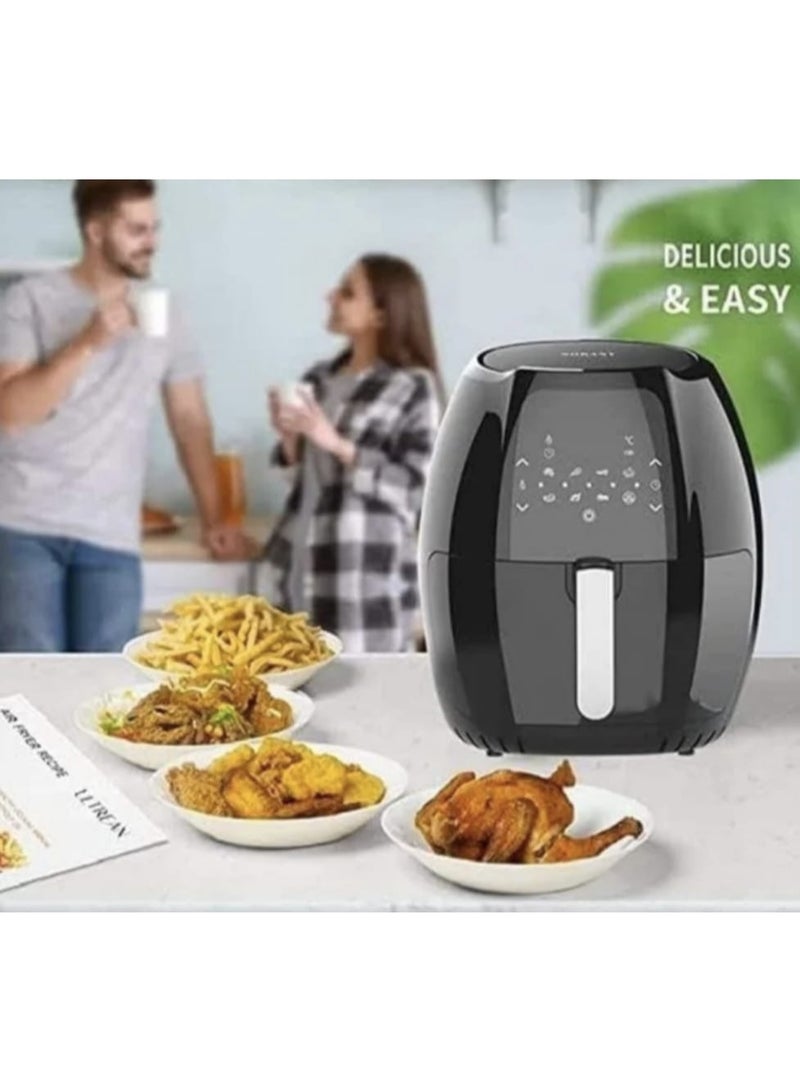 سوكاني مقلاة هوائية رقمية سعة 8 لترات، خالية من الزيت، صحية، مزودة بشاشة لمس، للتحميص والخبز والشواء والقلي - Image 2